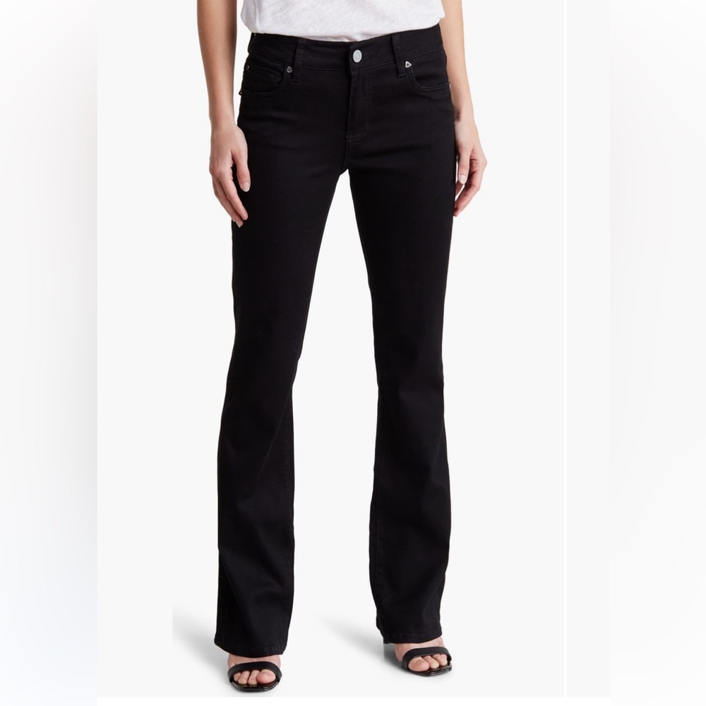 NWOT Kut From The Kloth Deep Black Nicole Bootcut Flare Jeans 16